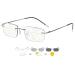 Lanomi Self -tinting progressive multifocal reading glasses men women marginal blue light filter computer glasses rectangle Titan intelligent photochrome reading aid anti -fatigue sunny glasses weapon color 1.5 dioptria