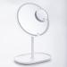 HOMEMIRO 8.3 Large Lighted Makeup Mirror with 3 Color Lights Finger Touch Stepless Dimming Desktop Vanity Mirror LED Light Up Mirror for Makeup 5X Magnetic Magnifying Travel Mirror Square Tray White