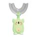 JENPECH Cute Koala Shape Kids U-Shaped Toothbrush - Food Grade Soft Silicone Brush Head 360 Oral Teeth Cleaning Design for Toddlers and Children Green Small