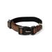 Lonto dog collar made of durable nylon size XS soft padded collar for dogs 360 reflective & click closure metal ring & adaptation through continuous slide brown xs brown