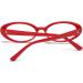 Retro Oval Blue Light Blocking Glasses for Men & Women - 90s Style Small Frame Eyeglasses for Computer & TV (Red - Buy Online on GoSupps.com