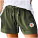 Hessimy Summer Shorts for Women,Womens Casual Shorts Summer Drawstring Elastic Waist Comfy Pure Color Short with Pockets XX-Large Army Green