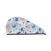 Hair Towel Wrap Hair Drying Towel with Button Towel Turban Head Towel to Dry Hair Quickly (Cute Chameleons On Blue)