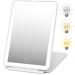 Rechargeable Travel Makeup Mirror 72 LED Lighted Makeup Mirror Travel Mirror Compact Slim LED Vanity Mirror with Lights Lighted Makeup Mirror with 3 Lighting Modes Dimmable Touch Screen (White)