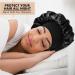 AliLeader 2Pcs Silk Hair Bonnet for Sleeping - Black+Leopard | Soft Satin Sleep Cap for Curly Hair - Buy Online on GoSupps.com