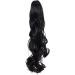 Claw Clip Ponytail Hair Extension: Synthetic Wavy Curly Hairpiece 18inch - Natural Black - Buy Online on GoSupps.com