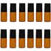 12Pcs 3ml Essential Oils Roller Bottles Mini Empty Roll-on Bottles with Stainless Steel Roller Balls and Black Cap Cosmetic Makeup Storage Vials For Fragrance Perfume Aromatherapy - Buy Online on GoSupps.com