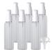 ZEOABSY 6 Pieces 60 ml Transparent Lotion Bottles with White Pump 60ml Empty PET Plastic Lotion Pump Bottle Cosmetic Gel Travel Container for Cosmetic Make up Cleaning + 1 x Funnel Transparent 60ml