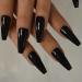 24pc Black Long Tapered Coffin Ballerina False Nails - Glossy Full Coverage Press On Nails for Women - Buy Online on GoSupps.com