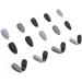 JUSTOTRY 24 Pcs Glitter Stiletto False Nails Short - Grey & Black French Almond Fake Nails with Nail Glue - Women's Nail Art Set - Buy Online on GoSupps.com