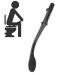 Toilet wiping aid long handle reach comfort bottom wiper self-wiped assistant for an independent everyday life household toilet aid tool for older pregnant women 15.7 inch (black)