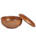 FARUTA 1 x Wooden Shaving Bowl for Men Teak Wood Shaving Cream Bowl with Lid