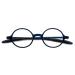 KoKoBin Retro Reading Glasses Men and Women Round Reading Aid Glasses TR90 Full Frame Glasses Blue 2.5 Diopters
