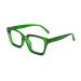 Amorays reading glasses Oversize Square Frame Vintage with anti-light blue lentils zipper spring glasses presbypia readers for women men 6561new +3.5 green