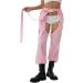 Women's High Rise Reflective Cargo Sweatpants in Pink - Size Medium - Buy Online on GoSupps.com