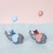 YeahiBaby Beautiful Resin Elephant Balloon and Heart Cake Topper or Small Dessert Decoration for Wedding Party Tables (Sky Blue) - Buy Online on GoSupps.com