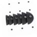 Mipcase 6 Pcs Eye Makeup Make up Kit Eye Shadow Seal Eye Shadow Stamp Crease Tool Die Crystal 5*2.5cm Black
