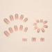 Shop Kquee Nest Color Gradient Pink Acrylic Press-On Nails - Medium Almond Shape Glitter Sequin Full Cover - 24PCS Shiny Fake Nails for Instant Glam - Buy Online on GoSupps.com