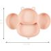 Pandaear Silicone Baby Plate with Suction Cup | Divided Non-Slip BPA-Free Children's Dining Plate - Bee Pink | Perfect for Baby-Led Weaning - Buy Online on GoSupps.com