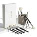 Makeup Artists' Premium Real Natural Hair Makeup Brush Set Goat Hair Makeup Brushes with Washable Organizer bag