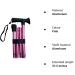 Deluxe 4-Part Folding Adjustable Aluminium Metallic Compact Walking Stick Cane for Men Ladies and Women with Soft Grip Gel Handle 33.5 37.5 Pink - Buy Online on GoSupps.com