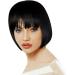 Shop Kashyk Black Short Bob Wig - Realistic Heat-Resistant Synthetic Ombre 10 Inch Wig for Women - Buy Online on GoSupps.com