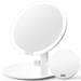 Makeup Mirror with Lights, 8" Foldable Lighted Makeup Mirror for Travel, 46 LED Dimmable Vanity Mirror with 10X Magnification Pocket Mirror, Portable Rechargeable Make Up Mirror, 3 Light Colors White Foldable