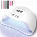 120W UV LED Nail Lamp Professional Nail Dryer Gel Polish Light UV Nail Light with 4 Timer Setting/Automatic Sensor/LCD Display/an Extra Manicure Tool Set (White)