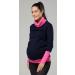 Happy Mama Women's Maternity Nursing Jumper Sweatshirt 348 - Navy & Fuchsia (Size 16-18) - Buy Online on GoSupps.com