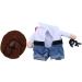 Hillento Cowboy Dog Costume with Hat - XL Cowboy Halloween Costume for Dogs & Cats - Fun Western Cosplay Outfit - Buy Online on GoSupps.com