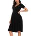 Love2Mi Maternity Dress XL Black - Short-Sleeve A-Line Midi Pregnant Dress - Buy Online on GoSupps.com