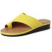 Women Shoes PU Leather Retro Slippers Summer Comfy Flat Sole Ladies Casual Soft Big Toe Foot Correction Sandal for Orthopedic Bunion Corrector for Woman 8 Yellow