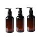 Xumin 3 pieces 250 ml 8 ounce refillable empty pet plastic pumping pumping shampoo shower gel glasses container with black pump tops for make-up cosmetic bath shower toilet