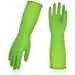Vgo... 3 Pairs Household Cleaning Gloves Rubber Dishwashing Gloves Extra Thick Long Sleeves (RB2143) M(3 Pack) Green RB2143