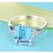 925 Silver Sapphire Square Blue Gemstone Ring CZ Zirconia Diamond | Size 8 - Buy Online on GoSupps.com