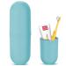 Maxmerry travel toothbrush portable travel water cup set creative toothbrush cup toothbrush holder for toothbrushes and toothpaste suitable for travel hiking business trips home (light blue)
