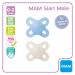 Mam Schnuller Start S298 Colors of Nature | Matte Silicone Pacifier for Infants 0-2 Months | Blue | 2 Pack with Self-Sterilizing Case - Buy Online on GoSupps.com