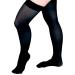 Medline MDS1709EBH Curad Thigh-High Compression Hosiery Black Size E Pair