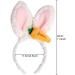 Jagowa Rabbit Head Bands Bunny Ears Animal Head Bands Plush Rabbit Ear Carat For Shower Beauty Makeup Headbands Accessories (White Pink) - Buy Online on GoSupps.com