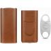 Leather Cigar Case Cedar Wood Lining Humidors for Cigars Cigar Accessories Include Stainless Steel Cigar Cutter - Cigar Gift Box for Cigar Lovers - Buy Online on GoSupps.com