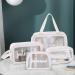 5PCS Clear Waterproof Toiletry Travel Bags - Portable Airport Cosmetic Bags (White) - Buy Online on GoSupps.com
