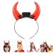 LIFKOME Devil Horns Headband Led Devil Ears Headband Glow in the Dark Halloween Devil Costume Accessory for Themed Party Cosplay Hairband Red - Buy Online on GoSupps.com