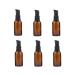 6 pieces 30 ml (1 oz) Empty amber glass lotion pump press bottle cream lotion foundation container donor storage for travel business trips