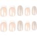 JUSTOTRY 24 Pcs Almond Press on Nails Short Milky White French Stick on Nails with Glitter Designs - Women's False Nails with Glue for Nail Art - Buy Online on GoSupps.com