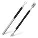 Jestilo Stainless Steel Cuticle Pusher and UV Gel Nail Polish Remover Pack of 2 Cuticle Remover & Trimmer | Nail Art Tools Scraper and Cleaner (Black)