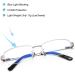 Qecepei Half Borderless Metal Glasses Frames - Shiny Silver Blue Light Blocking Glasses with Transparent Lens | 34mm Lens Height - Ideal Business Eyewear - Buy Online on GoSupps.com