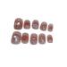 Hand wear nail wearable nail short powder blusher diamond glitter nail patch advanced whitening false nail (Color : 1 Size : M)