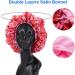 Jhywell XL Satin Bonnet - Double Layer Sleeping Cap with Pink Lining | Soft Rubber Band for Women's Curly Hair | Premium Quality Design - Buy Online on GoSupps.com