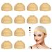 Dreamlover Beige Stocking Wig Caps for Women, 12 Pieces