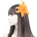 Arranview Jewellery Orange flower fascinator comb with feather tendrils Orange One Size